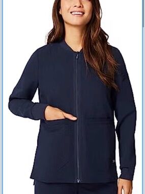 FIGS Bellery Bomber Scrub Jacket Navy XS
